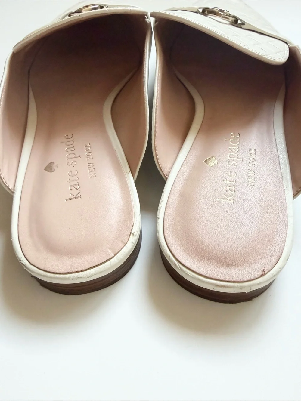 FINAL PRICE! Kate Spade Colada Spade White Leather Mules Size 8 Old Money Shoes